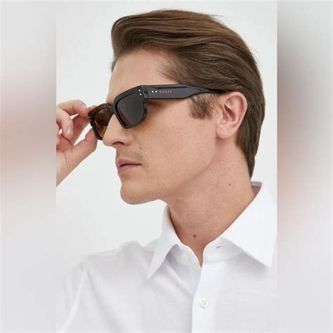 brown gucci sunglasses men|gucci charm sunglasses.